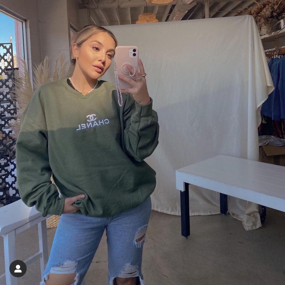 Sage green Chanel sweatshirt